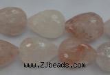 CPQ76 15.5 inches 15*20mm faceted teardrop natural pink quartz beads