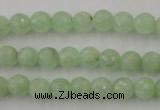 CPR111 15.5 inches 6mm faceted round natural prehnite beads wholesale