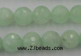 CPR115 15.5 inches 14mm faceted round natural prehnite beads wholesale