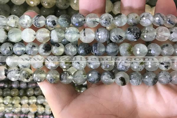 CPR352 15.5 inches 8mm faceted round prehnite beads wholesale