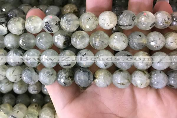 CPR354 15.5 inches 13mm faceted round prehnite beads wholesale