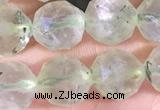 CPR377 15.5 inches 8mm faceted nuggets prehnite gemstone beads