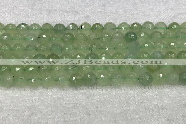 CPR416 15.5 inches 8mm faceted round natural prehnite beads