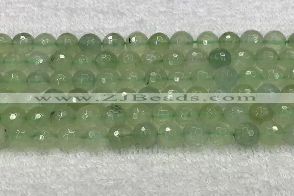 CPR417 15.5 inches 10mm faceted round natural prehnite beads