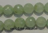 CPR54 15.5 inches 12mm faceted round natural prehnite beads