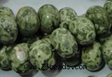 CPS03 15.5 inches 13*18mm rondelle green peacock stone beads wholesale