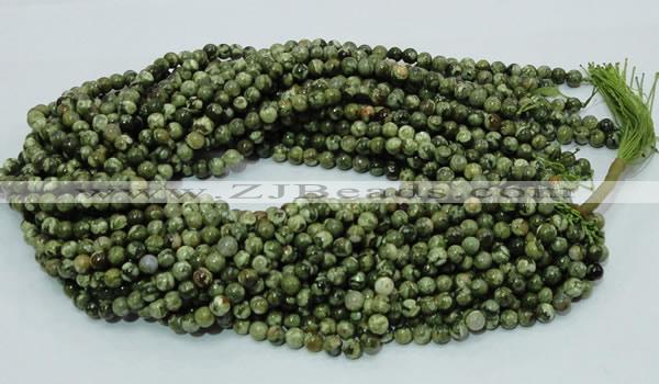 CPS04 15.5 inches 6mm round green peacock stone beads wholesale