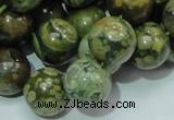 CPS07 15.5 inches 16mm round green peacock stone beads wholesale