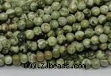 CPS110 15.5 inches 4mm round green peacock stone beads wholesale