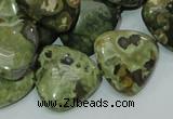 CPS33 15.5 inches 20*20mm triangle green peacock stone beads