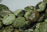 CPS44 15.5 inches 12*16mm oval green peacock stone beads wholesale