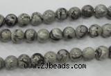 CPT102 15.5 inches 6mm round grey picture jasper beads