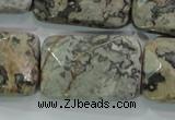 CPT131 15.5 inches 20*30mm faceted rectangle grey picture jasper beads