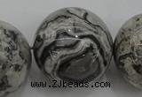 CPT193 15.5 inches 20mm round grey picture jasper beads wholesale