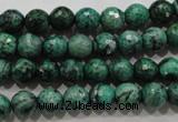 CPT214 15.5 inches 8mm faceted round green picture jasper beads