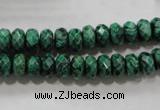 CPT222 15.5 inches 5*8mm faceted rondelle green picture jasper beads