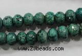 CPT223 15.5 inches 6*10mm faceted rondelle green picture jasper beads