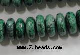 CPT224 15.5 inches 7*15mm faceted rondelle green picture jasper beads