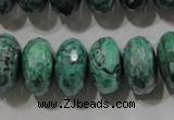 CPT226 15.5 inches 10*18mm faceted rondelle green picture jasper beads