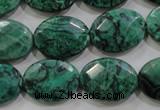 CPT240 15.5 inches 15*20mm faceted oval green picture jasper beads