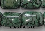 CPT250 15.5 inches 18*25mm rectangle green picture jasper beads