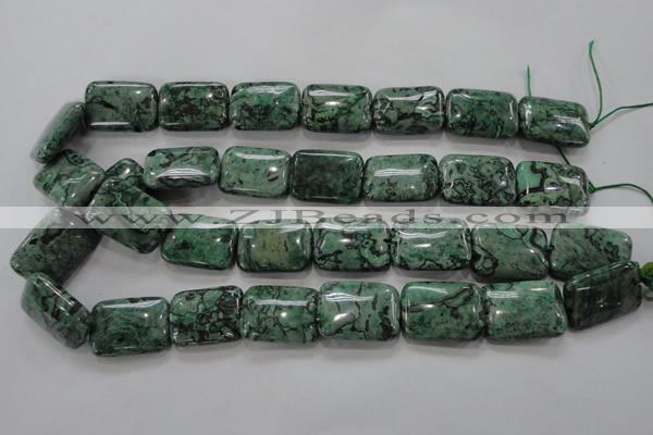 CPT250 15.5 inches 18*25mm rectangle green picture jasper beads