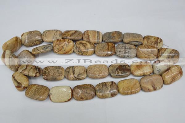 CPT261 15.5 inches 18*25mm rectangle picture jasper beads wholesale