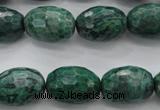 CPT305 15.5 inches 13*18mm faceted rice green picture jasper beads