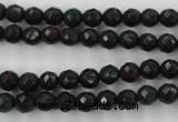 CPT401 15.5 inches 6mm faceted round green picture jasper beads