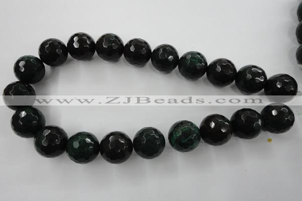 CPT408 15.5 inches 20mm faceted round green picture jasper beads