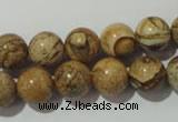 CPT454 15.5 inches 12mm round picture jasper beads wholesale