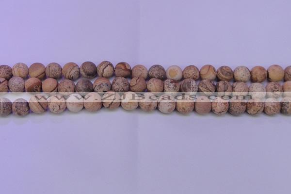 CPT520 15.5 inches 4mm round matte picture jasper beads