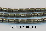 CPY120 15.5 inches 4*6mm tube pyrite gemstone beads wholesale