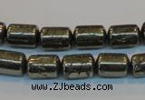 CPY122 15.5 inches 8*12mm tube pyrite gemstone beads wholesale