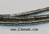 CPY125 15.5 inches 4*6mm tube pyrite gemstone beads wholesale