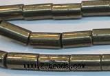 CPY129 15.5 inches 8*16mm tube pyrite gemstone beads wholesale