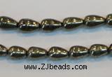 CPY131 15.5 inches 6*10mm teardrop pyrite gemstone beads wholesale