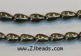 CPY131 15.5 inches 6*10mm teardrop pyrite gemstone beads wholesale