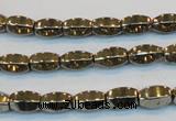 CPY141 15.5 inches 6*10mm rice pyrite gemstone beads wholesale