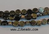 CPY150 15.5 inches 6mm coin pyrite gemstone beads wholesale