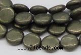 CPY17 16 inches 12mm coin pyrite gemstone beads wholesale