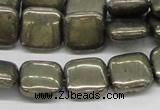 CPY21 16 inches 10*10mm square pyrite gemstone beads wholesale