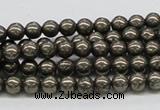 CPY23 16 inches 4mm round pyrite gemstone beads wholesale