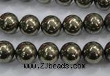 CPY24 16 inches 12mm round pyrite gemstone beads wholesale