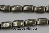 CPY240 15.5 inches 8*12mm rectangle pyrite gemstone beads wholesale