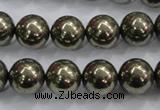 CPY25 16 inches 14mm round pyrite gemstone beads wholesale