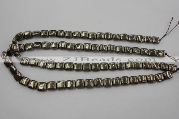 CPY250 15.5 inches 10*10mm square pyrite gemstone beads wholesale