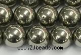 CPY262 15.5 inches 8mm round pyrite gemstone beads wholesale