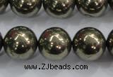 CPY28 16 inches 20mm round pyrite gemstone beads wholesale