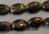 CPY312 15.5 inches 13*18mm oval pyrite gemstone beads wholesale